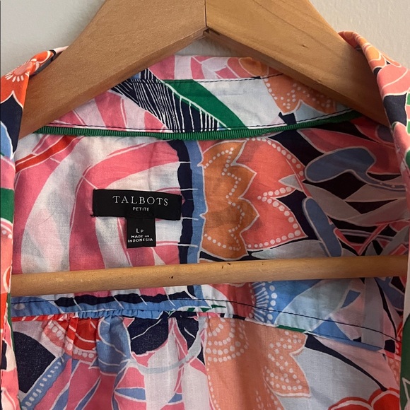 Talbots Pink Multi Floral Button-Down Shirt - Picture 5 of 8